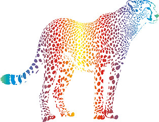 Image showing Abstract rainbow cheetah