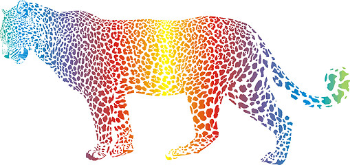 Image showing Abstract rainbow leopard