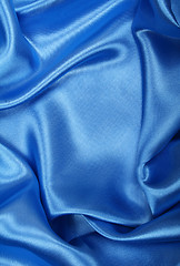 Image showing Smooth elegant blue silk can use as background 