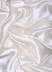 Image showing Smooth elegant white silk as background 