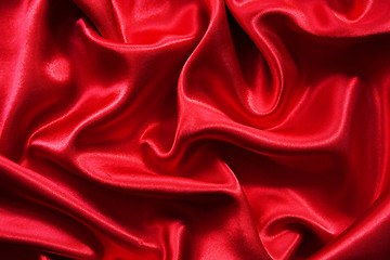 Image showing Smooth elegant red silk 