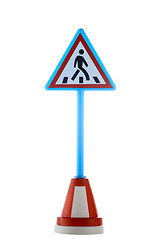 Image showing Pedestrian crossing road sign