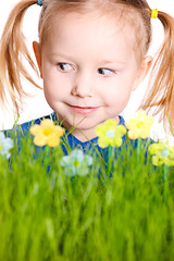 Image showing Spring portrait of little girl