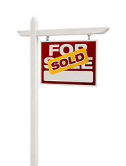 Image showing Sold For Sale Real Estate Sign Isolated - Right