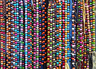 Image showing Colourful necklaces