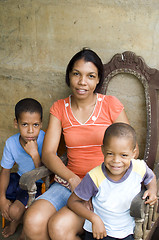 Image showing mother children Nicaragua Corn Island