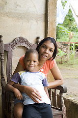 Image showing mother children Nicaragua Corn Island