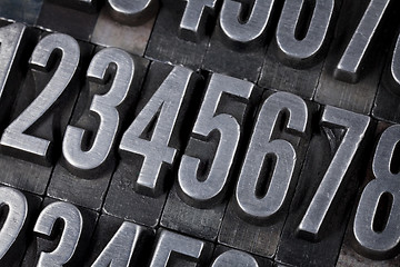 Image showing numbers in old metal type