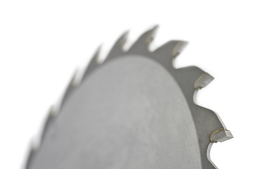 Image showing Close up of saw blade on white background