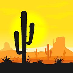 Image showing Cactus plants in desert
