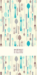 Image showing Restaurant menu with cutlery