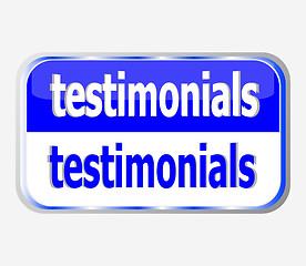 Image showing blue Button Web icon testimonials