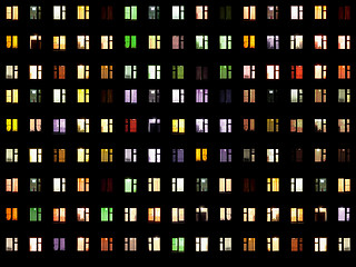 Image showing Seamless texture - night windows