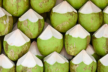 Image showing Coconuts to sell background