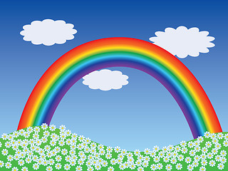 Image showing landscape with rainbow 