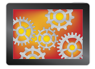 Image showing tablet with gears 