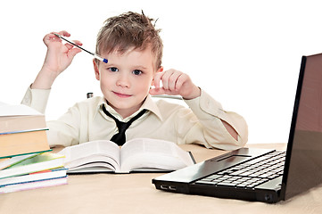 Image showing pupil with pen