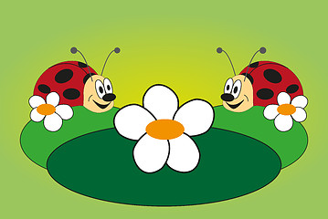 Image showing Funny picture of two ladybug