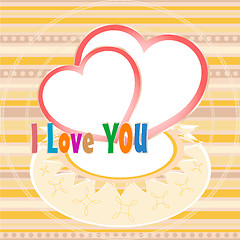 Image showing valentines hearts two shapes on pink background