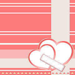 Image showing Two hearts St Valentine's or wedding background