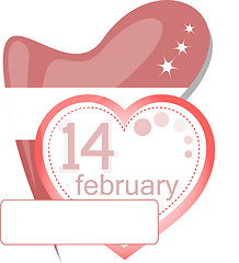 Image showing Valentine calendar icon. Love heart invitation card