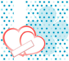 Image showing Valentines Day background with Hearts and floral pattern