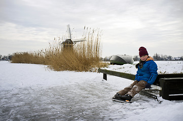 Image showing Resting on a jetty