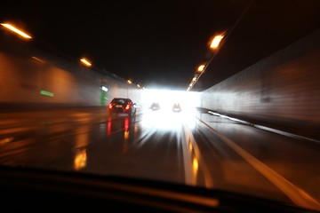 Image showing Aquaplaning in a tunel