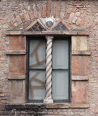 Image showing Broken window of old Medieval house