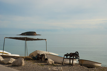 Image showing Fishing boats ashore