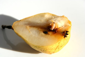 Image showing Pear with worm