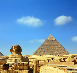 Image showing egypt Cheops pyramid and sphinx