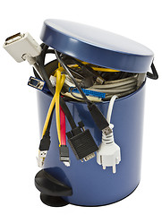 Image showing trashcan with electronic waste