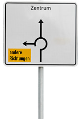 Image showing white direction sign (clipping path included)