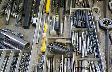 Image showing work tools in drawer