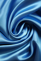 Image showing Smooth elegant dark blue silk can use as background Smooth elega