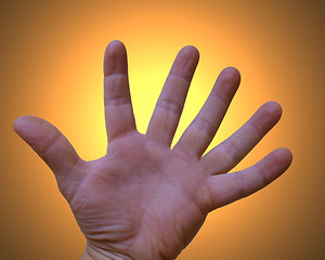 Image showing six fingers, hand of gud?