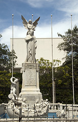 Image showing statue Ruben Dario in Plaza of the Revolution Managua Nicaragua