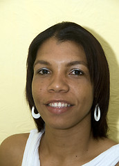 Image showing portrait smiling native creole black woman Nicaragua Corn Island