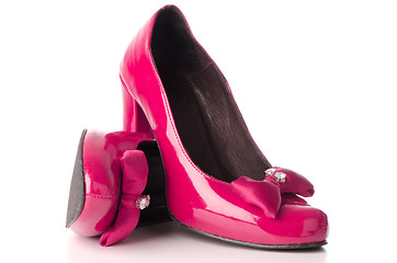 Image showing Pink high heel shoes 