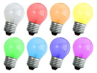 Image showing Set of colored compact lighting lamps