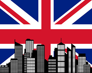 Image showing City and flag of Great Britain