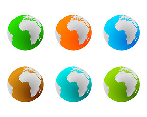 Image showing Globes in various colours