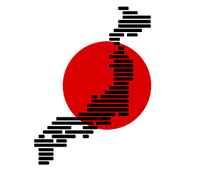 Image showing Map and flag of Japan