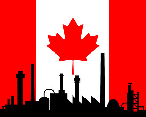 Image showing Industry and flag of Canada