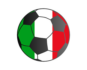 Image showing Flag of Italy and soccer ball