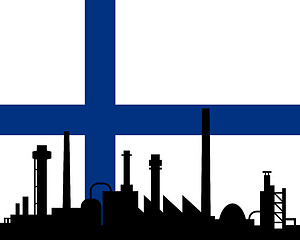 Image showing Industry and flag of Finland