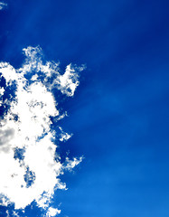 Image showing Blue sky with clouds and sun rays