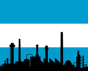 Image showing Industry and flag of Argentina