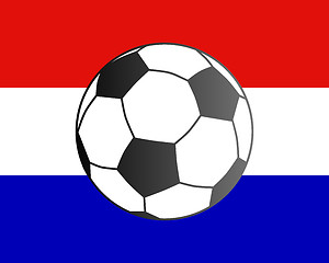 Image showing Flag of the Netherlands and soccer ball